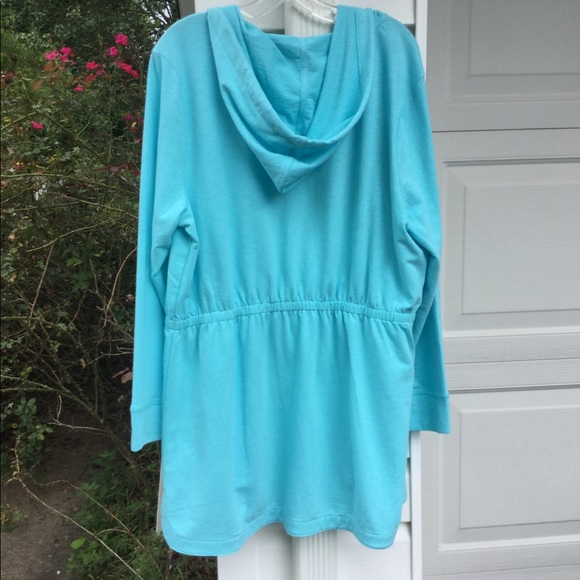 NWT Talbots Cute Turquoise Hooded Fly-away Jacket - Picture 5 of 6